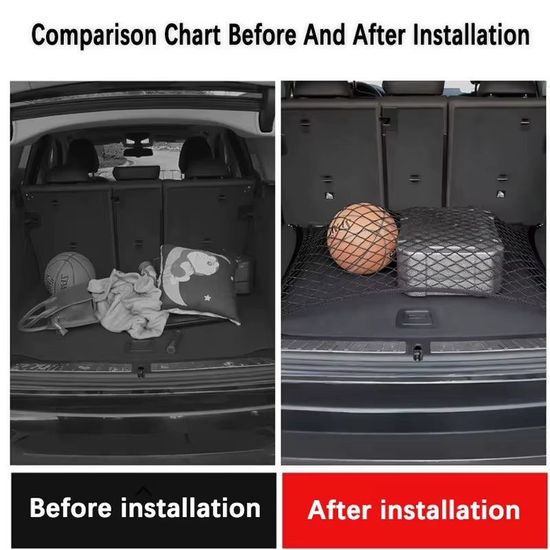 Luggage Net Holder Accessory for Citroen Basalt CC26 2024-2026 Trunk Storage Mesh Auto Organizer Elastic String Net Pocket Bag