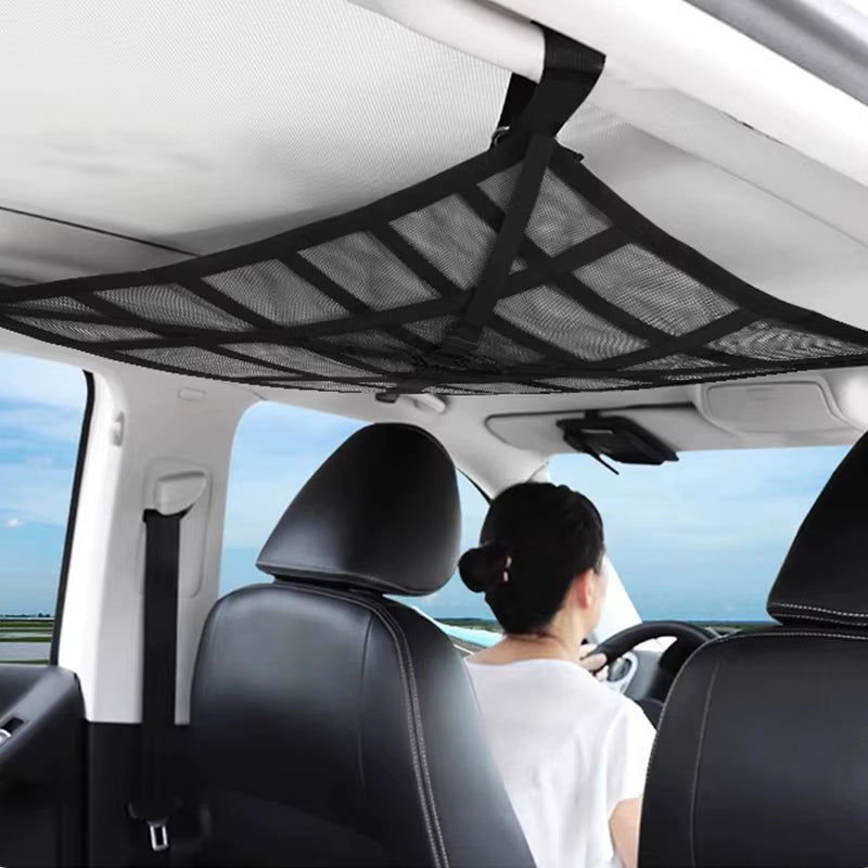 Car Ceiling Cargo Net Multifunctional Hanging Storage Organizer with Large Capacity for Convenient Storage of Car Ceiling Net