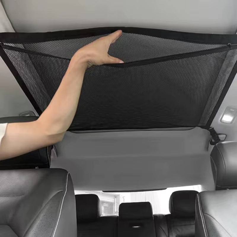 Car Ceiling Cargo Net Multifunctional Hanging Storage Organizer with Large Capacity for Convenient Storage of Car Ceiling Net