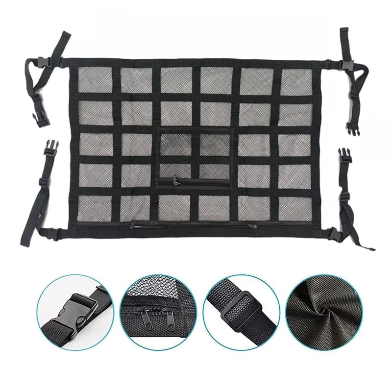 Car Ceiling Cargo Net Multifunctional Hanging Storage Organizer with Large Capacity for Convenient Storage of Car Ceiling Net