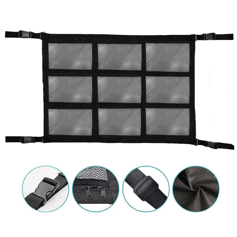 Car Ceiling Cargo Net Multifunctional Hanging Storage Organizer with Large Capacity for Convenient Storage of Car Ceiling Net