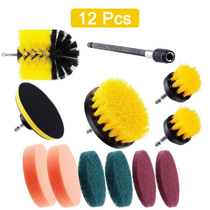Electric Drill Brush Attachment Set Power Scrubber Brush Car Polisher Kitchen Bathroom Cleaning Tool Car Detailig Brushes