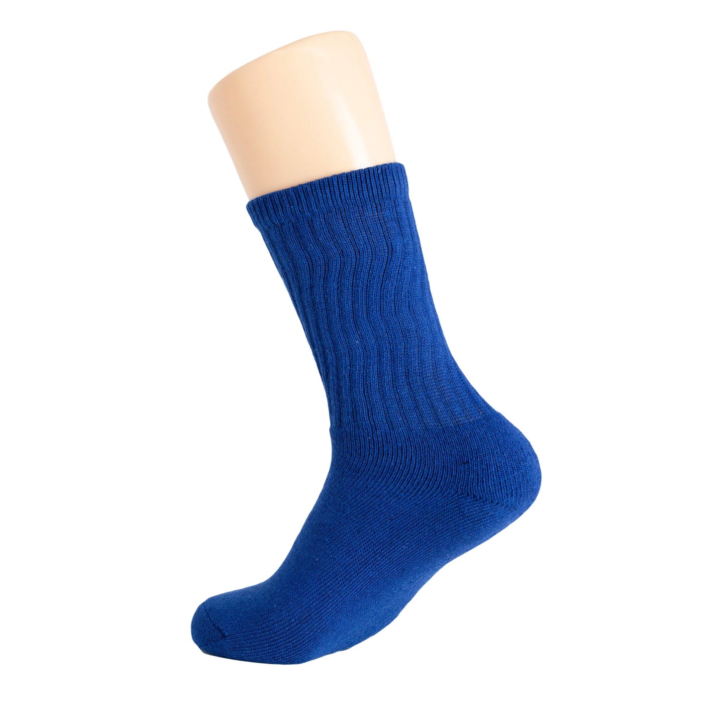 Royal Blue Crew Socks for Women – 3 Pairs, Soft Cotton, Breathable & Cushioned for All-Day Comfort, Shoe Size 5-10