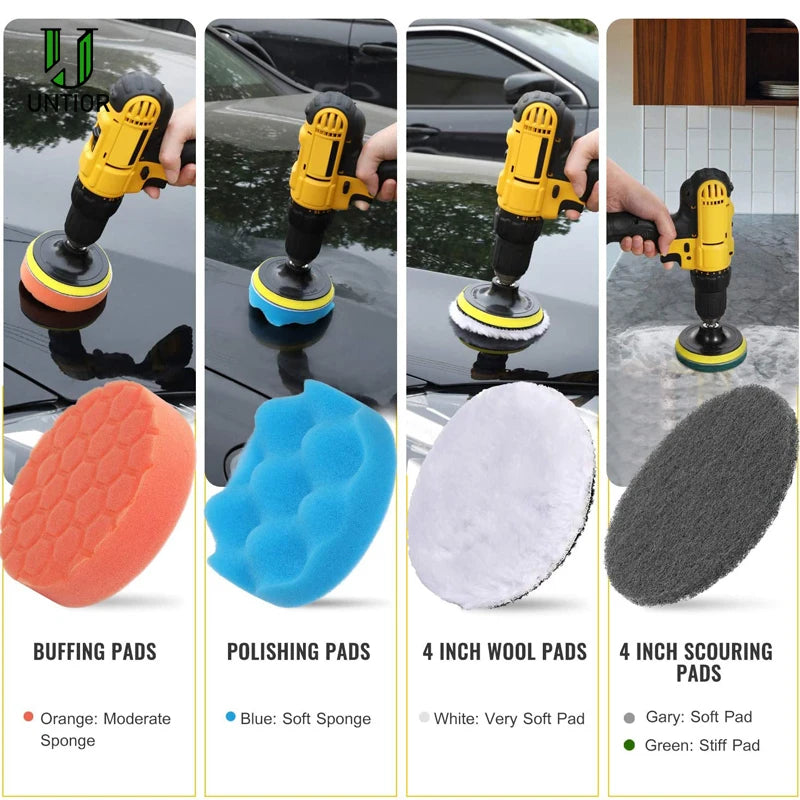 Electric Drill Brush Attachment Set Power Scrubber Brush Car Polisher Kitchen Bathroom Cleaning Tool Car Detailig Brushes