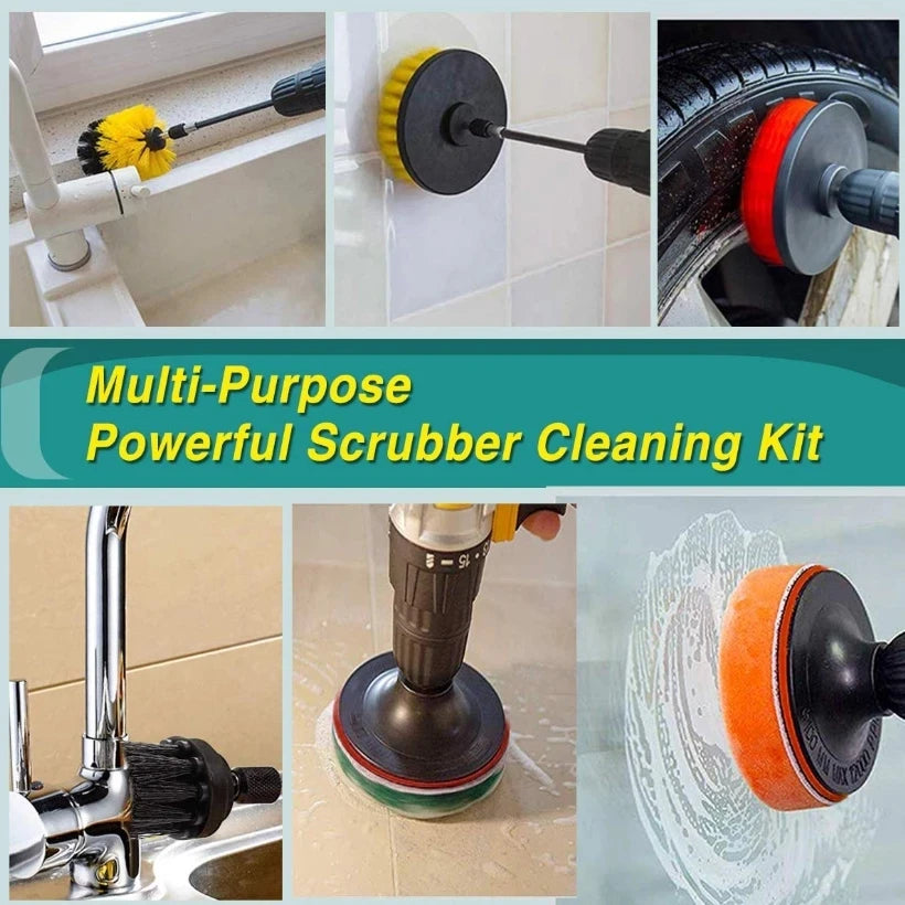 Electric Drill Brush Attachment Set Power Scrubber Brush Car Polisher Kitchen Bathroom Cleaning Tool Car Detailig Brushes