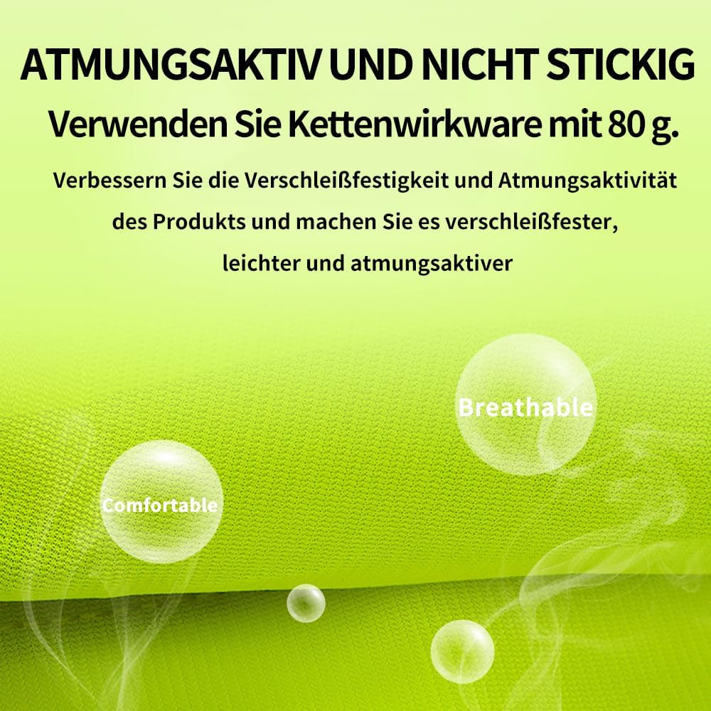 Warnwesten Auto, 5 Stück Reflektorwesten Pannenwesten, Erwachsene Sicherheitswesten Waschbar, Grün, Medium