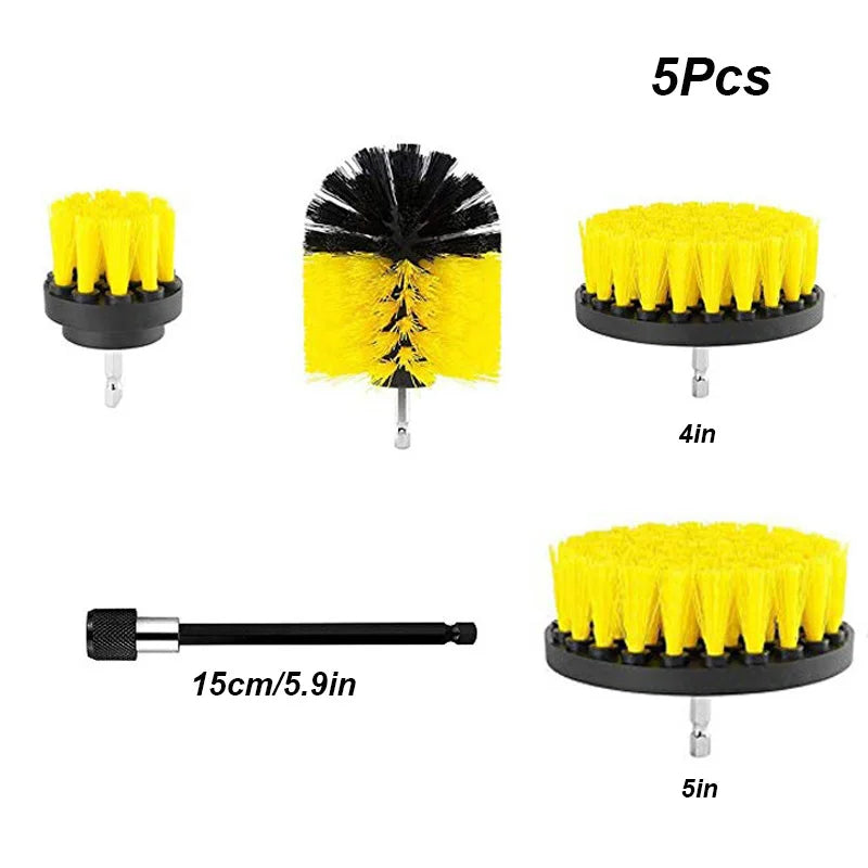 Electric Drill Brush Attachment Set Power Scrubber Brush Car Polisher Kitchen Bathroom Cleaning Tool Car Detailig Brushes