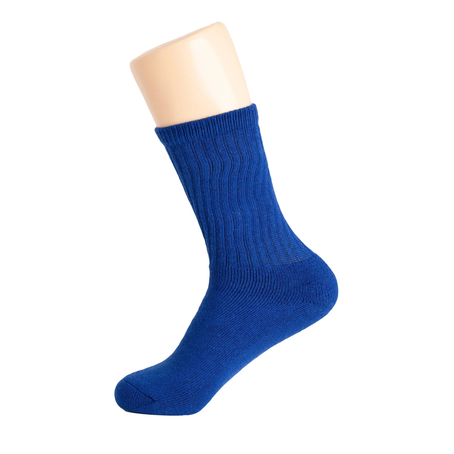Royal Blue Crew Socks for Women – 3 Pairs, Soft Cotton, Breathable & Cushioned for All-Day Comfort, Shoe Size 5-10