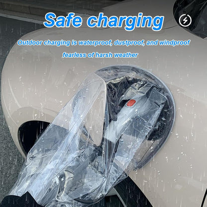 Regenschutzabdeckung Für Elektrofahrzeug-Ladestation, Magnetische Regenabdeckung Für Ladeanschluss, Sonnenschutz, Wasserdicht, Schneefest, Schützt Fahrzeug Und Kabel Sicher. (Silbrig)