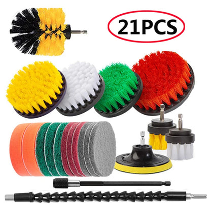 Electric Drill Brush Attachment Set Power Scrubber Brush Car Polisher Kitchen Bathroom Cleaning Tool Car Detailig Brushes